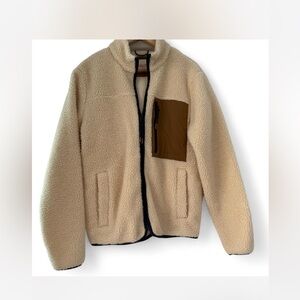 Revolution Cream Sherpa Jacket with Brown Accents